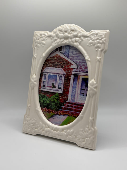 Waiting Cat Print Framed (Ceramic)