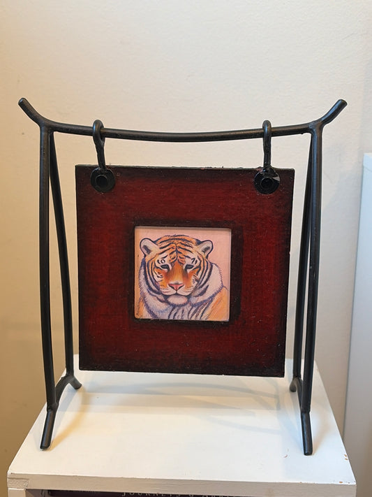 Tiger Face Print Framed