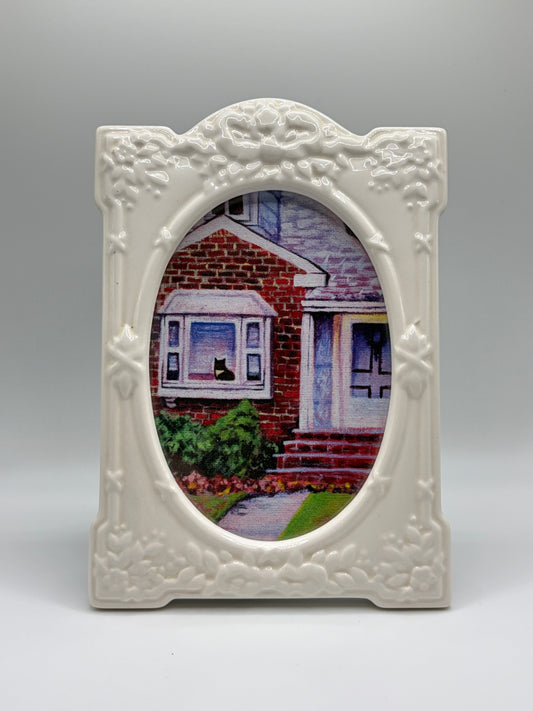Waiting Cat Print Framed (Ceramic)