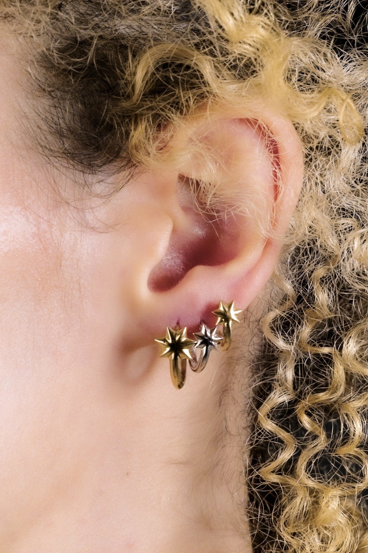 Star Hoop Earrings